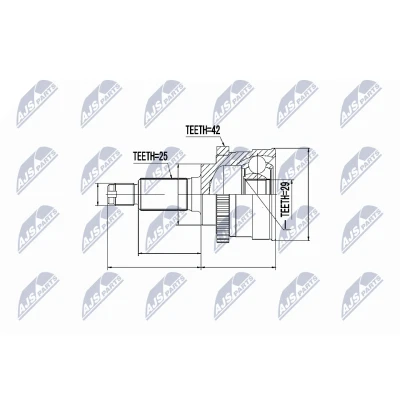 Afbeelding van Homokineet reparatie set, aandrijfas NTY NPZ SU 022