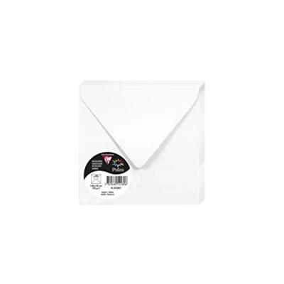 Afbeelding van Clairefontaine 5428C verpakking met 20 enveloppen pollen, gevoerd, 140 x mm, 120 g, ideaal voor uitnodigingen en correspondentie, wit, 1 stuk