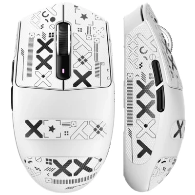 Afbeelding van MAMBASNAKE x ATTACK SHARK G3 Draadloze Gaming Muis, 59g Lichtgewicht, PAW3311 Optische Sensor, 25.000 DPI, Bluetooth/2.4G/USB C, 5 Programmeerbare Knoppen, Grip Tape, 500mAh voor PC/Mac Wit