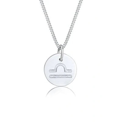 Afbeelding van ELLI Halskette Sternzeichen Waage Astro Symbol MATT 925 Silber Ketting, Dames, Maat: 45,
