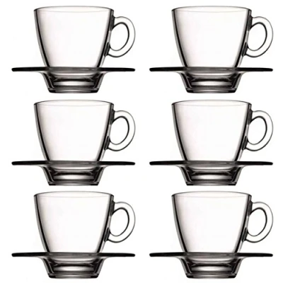 Afbeelding van 12 delige set espressokopjes met schotel Aqua