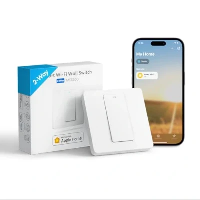 Afbeelding van Meross WiFi tuimelschakelaar (NEUTRALE DRAAD VEREIST), slimme 2 wegschakelaar compatibel met Apple HomeKit, Siri, Alexa, Google Home en SmartThings, afstandsbediening spraakopdracht