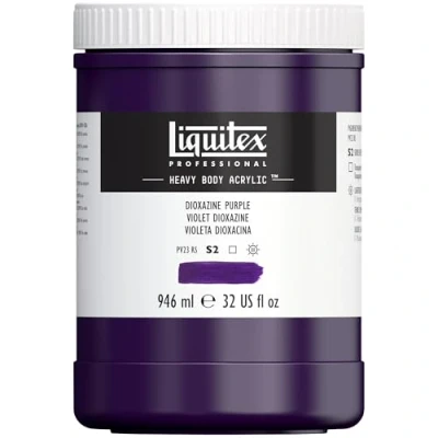 Afbeelding van Liquitex 4413186 Professional Heavy Body Acrylfarbe in Künstlerqualität mit ausgezeichneter Lichtechtheit buttriger Konsistenz, 946ml Topf Dioxazinpurpur
