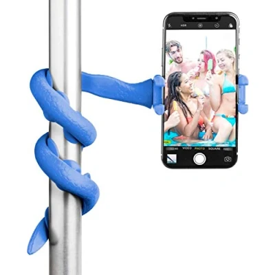 Afbeelding van Celly selfiestick Snake 3 x 45 cm siliconen blauw delig