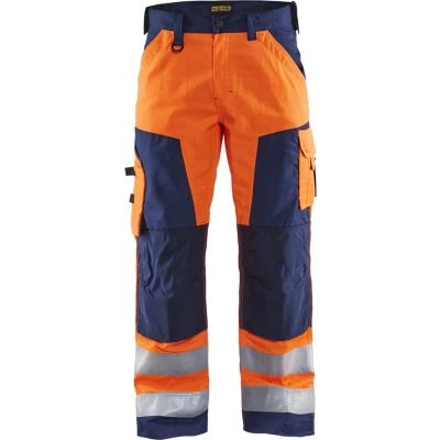 Afbeelding van Blaklader Werkbroek High Vis zonder spijkerzakken 1566 1811 Oranje/Marineblauw D112