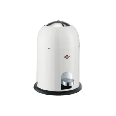 Afbeelding van Wesco Mini Master cosmetica emmer in de kleur wit, gepoedercoat plaatstaal, 6 liter volume, kunststof inzetstuk, voettrede