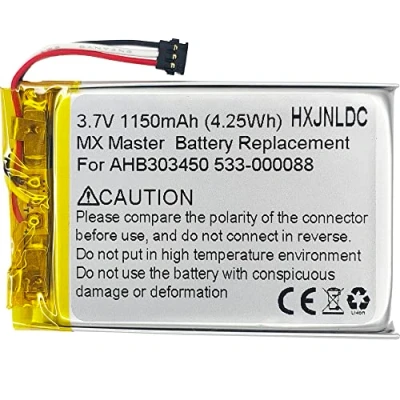 Afbeelding van DC 3,7 V 1150 mAh Lithium polymeer batterij voor de draadloze Logitech Gaming Mouse MX Master (AHB303450 533 000088)