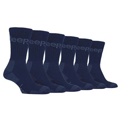 Afbeelding van Jeep, 6 paar, met terreinbekleding, versterkte zool, werksokken, wandelsokken, maat 39 45, navy, Large