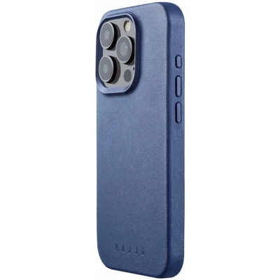 Afbeelding van MUJJO Leather Case with MagSafe iPhone 15 Pro blauw CL 039 BL