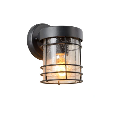 Afbeelding van Lucide KEPPEL Wandlamp Buiten 1xE27 IP23 Zwart