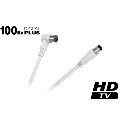 Afbeelding van Coax antenne aansluitkabel 10 meter wit 100Hz HDTV incl. Ferriet filters Geschikt voor TV VIDEO SATELIET RADIO