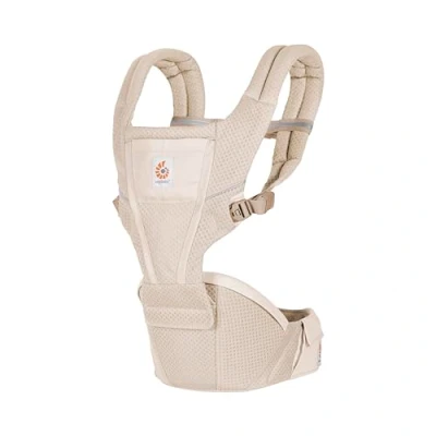 Afbeelding van Ergobaby Alta Hip Seat draagzak met heupzitje voor baby&#039;s en peuters vanaf 4 maanden (5,5 kg 20,4 kg), heupzitdrager SoftFlex Mesh, Natural Beige
