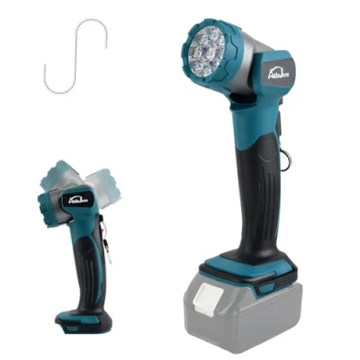 Afbeelding van AUTOJARE Led zaklamp voor Makita 18 V batterij, 30 W, draagbare werklamp, 3000 lumen, acculamp camping, autoreparatie, thuisverlichting en noodgevallen (180 graden draaibaar, geen accu)