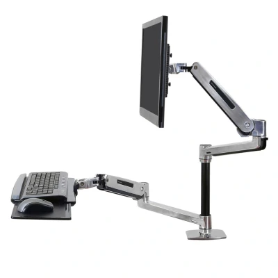 Afbeelding van WorkFit LX Zit Sta Bureau systeem Geborsteld Aluminium