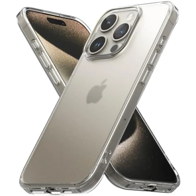 Afbeelding van Ringke Fusion Compatibel met iPhone 15 Pro Case, Anti Vingerafdruk Doorschijnend Schokbestendig Bumper Hoesje Matte Clear