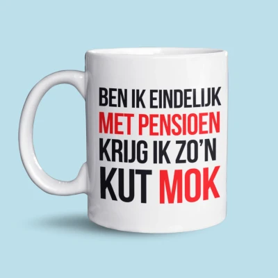 Afbeelding van NietMokken.nl Grappige Pensioen Mok Cadeau voor Pensionaris Humor Koffiemok 325ml Vaatwasser en Magnetronbestendig