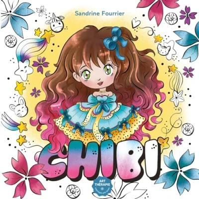 Afbeelding van Chibi Art Therapie Coloring book Sandrine Fourrier Hachette Heroes Kleurboek voor volwassenen