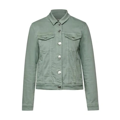 Afbeelding van STREET ONE Dames A212417 Jeansjas, Olive Washed, 38, Olijf 38