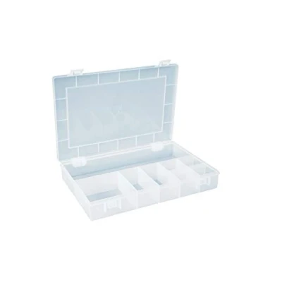 Afbeelding van hünersdorff Assortiment doos PP Classic met 8 vakken, stabiele sorteerbox voor schroeven en andere kleine onderdelen, vaste vakindeling, 22,5 x 33,5 5,5 cm, transparant