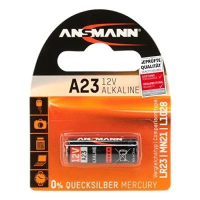 Afbeelding van Ansmann alkaline batterij voor garagedeuropener, alarminstallatie, draadloze ontspanner camera, meetapparaten, bel, enz. A23 (12 V). 1 Stuk zwart, oranje