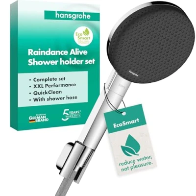 Afbeelding van hansgrohe Raindance Alive Select S douchehouderset 125, 3 straals EcoSmart met Designflex textieldoucheslang 160cm, 24611000