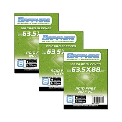 Afbeelding van Red Glove Set van 3 stuks 100 saffierhoesjes groen 63,5 x 88 SPGREEN3P