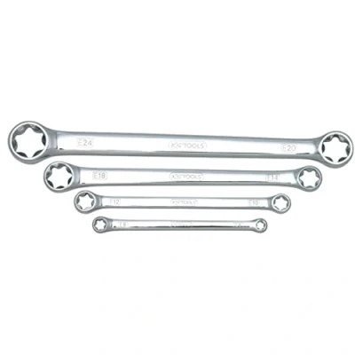 Afbeelding van KS Tools 518.0860 CHROMEplus Torx E Dubbele ringsleutelset, 4 dlg