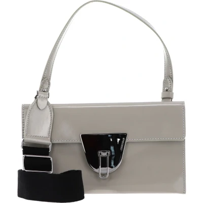 Afbeelding van COCCINELLE Leren Schoudertas Koppeling Coccinellenico Shiny Cal Handbag Gelso Lichtgrijs