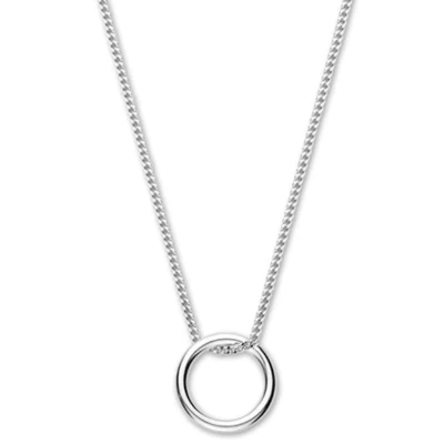 Afbeelding van Schitterende Zilveren Halsketting met Ronde Hanger