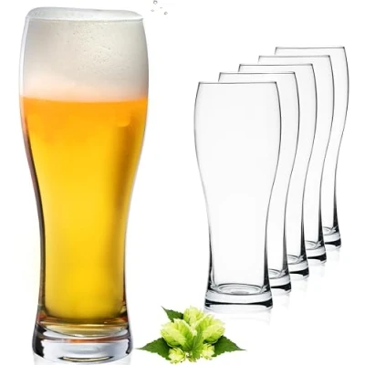 Afbeelding van PLATINUX Klassieke bierglazen 500 ml (max. 660 ml) set 6 delig van glas tarweglazen hoog bierglas bierpul 0,5 l