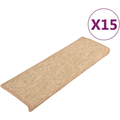 Afbeelding van vidaXL Trapmatten zelfklevend 15 st 65x21x4 cm lichtbruin
