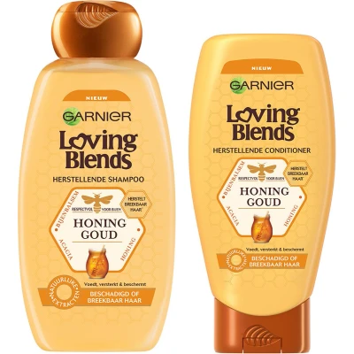 Afbeelding van Garnier Loving Blends Honing Goud Shampoo &amp; Conditioner Pakket