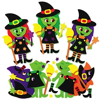 Afbeelding van Baker Ross AX219 Halloween Heks Mix &amp; Match Magneet Set Van 8, Knutselspullen Voor Kinderen
