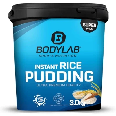 Afbeelding van Bodylab24 Instant Rice Pudding 3kg, gemaakt van 100% rijstmeel, zonder toevoegingen, de snelle en smakelijke koolhydraatvoorziening voor massaopbouw of training, neutraal smaak