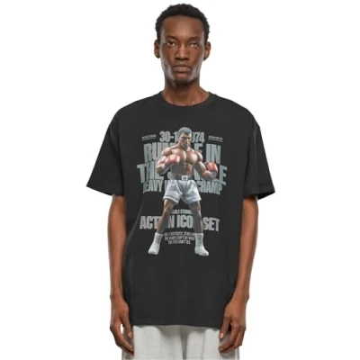 Afbeelding van Upscale by Mister TEE Rumble Heavy Tshirt print, Heren, Maat: XS, Black