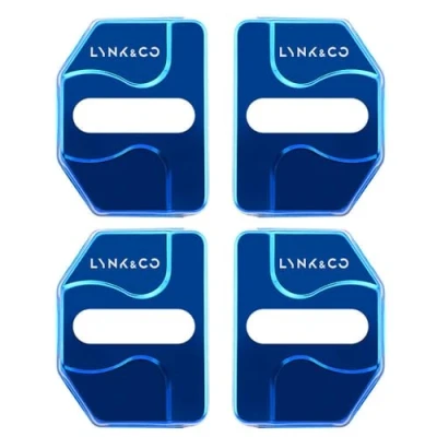 Afbeelding van 4 STUKS Auto Deurslot Cover,Voor Lynk &amp; Co 01 2017 2018 2019 2020 2021 2022 Roestvrij Vergrendelingen Beschermende Guard Stofdicht Water Anti Roest Bescherming Cap,C