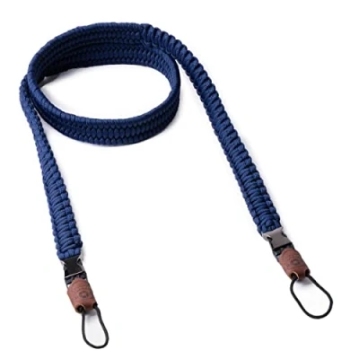 Afbeelding van C Rope Camerariem The Traveler handgevlochten paracord, schouderriem met snelsluiting, donkerblauw, 125 cm