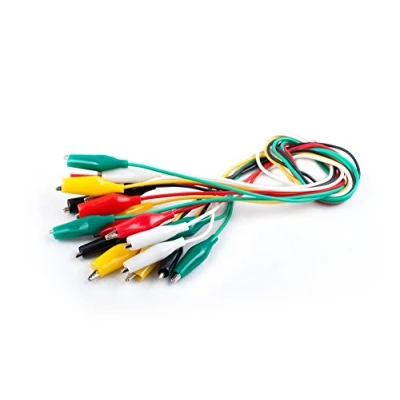 Afbeelding van 10 x testkoorden, testkabel, meetkabel, krokodillenconnector, geïsoleerde krokodillenklemmen