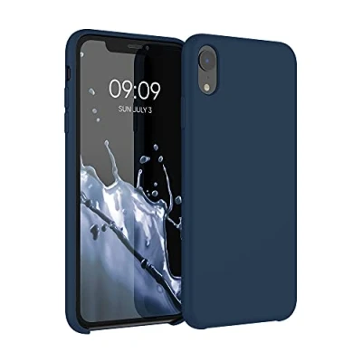 Afbeelding van kwmobile telefoonhoesje geschikt voor Apple iPhone XR Hoesje met siliconen coating Smartphone case in marineblauw