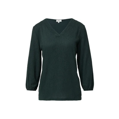 Afbeelding van s.Oliver À COL EN V ET Manches 3/4 Longsleeve, Dames, Maat: 32, Tannengrün