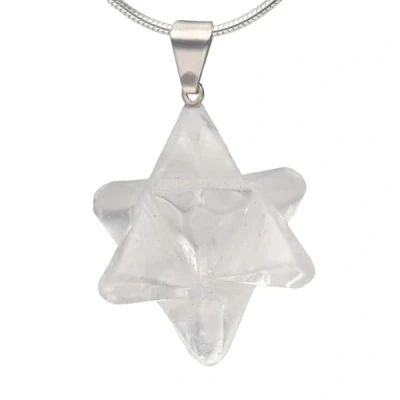 Afbeelding van Lebensquelle Plus Bergkristal Merkaba hanger Met verzilverd oogje, halfedelsteen, kristal