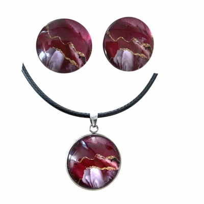 Afbeelding van 2 Delige Burberie set cm Ketting Clip Oorbellen Charme Bijoux