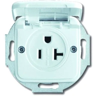 Afbeelding van Abb busch jaeger wandcontactdoos centraalplaat kd nema 20a 125 voudig inbouw r alpin 2cka002122a0032