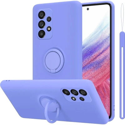 Afbeelding van Cadorabo Hoesje geschikt voor Samsung Galaxy A53 5G in LIQUID LICHT PAARS Beschermhoes van flexibel TPU silicone Case Cover met ring