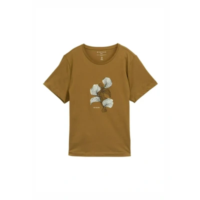 Afbeelding van TOM Tailor CREW NECK Tshirt print, Dames, Maat: XL, Nutria olive