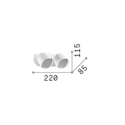 Afbeelding van Ideallux Wandlamp Ideal Lux Dodo, wit, 2 lamps, metaal Ø 8,5 cm