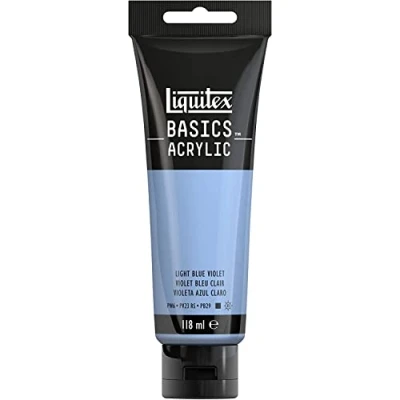 Afbeelding van Liquitex Basics 8870052 Monopigmenteerde acrylverf, kunstenaarspigmenten, lichtecht, gemiddelde viscositeit, archiefkwaliteit, zijdeglanzende afwerking, 118ml Light Blue Violet