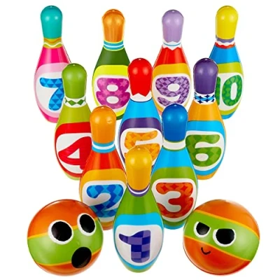 Afbeelding van THE TWIDDLERS 12 delige Schuim Bowlingset voor Baby&#039;s en Peuters Skittles Speelgoed, Kegelen Spel Stevig Kleurrijk Verjaardag Kerstcadeau