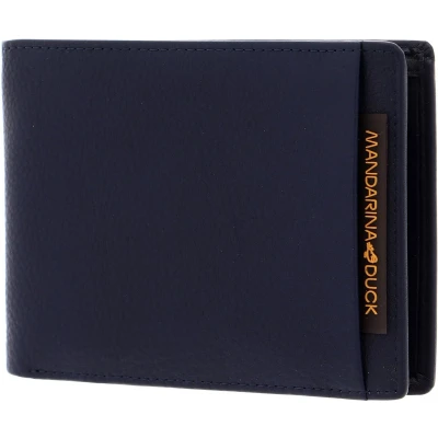 Afbeelding van MANDARINA DUCK Leren Kaarthoes Dual Bifold Wallet Eclipse Blauw