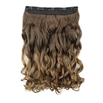 Afbeelding van CAISHA 40cm Clip In Extensies Haarextensies Haarstukje Golvend Ombré Bruin Mix C74 1